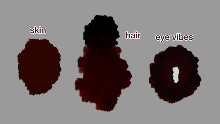 skin, hair, and eye color references for mochito